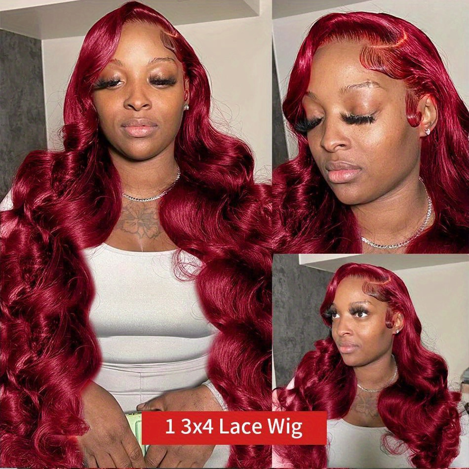 burgundy red wig