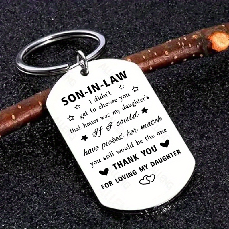 

Alleng Steel Keychain, "i My Son-in-law" Engraved, Unique 's Day , , For Son-in-law &