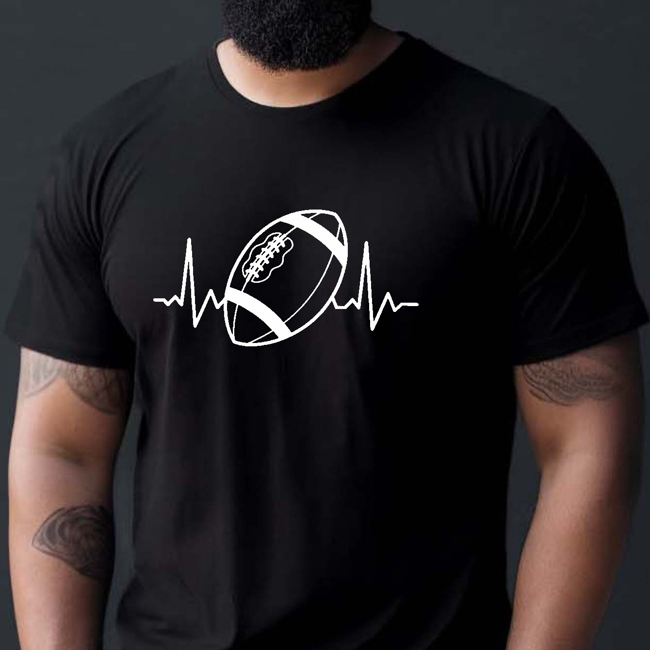 

1 Pc, 100% Cotton T-shirt, American Football Print T Shirt, Tees For Men, Casual Short Sleeve T-shirt For Summer