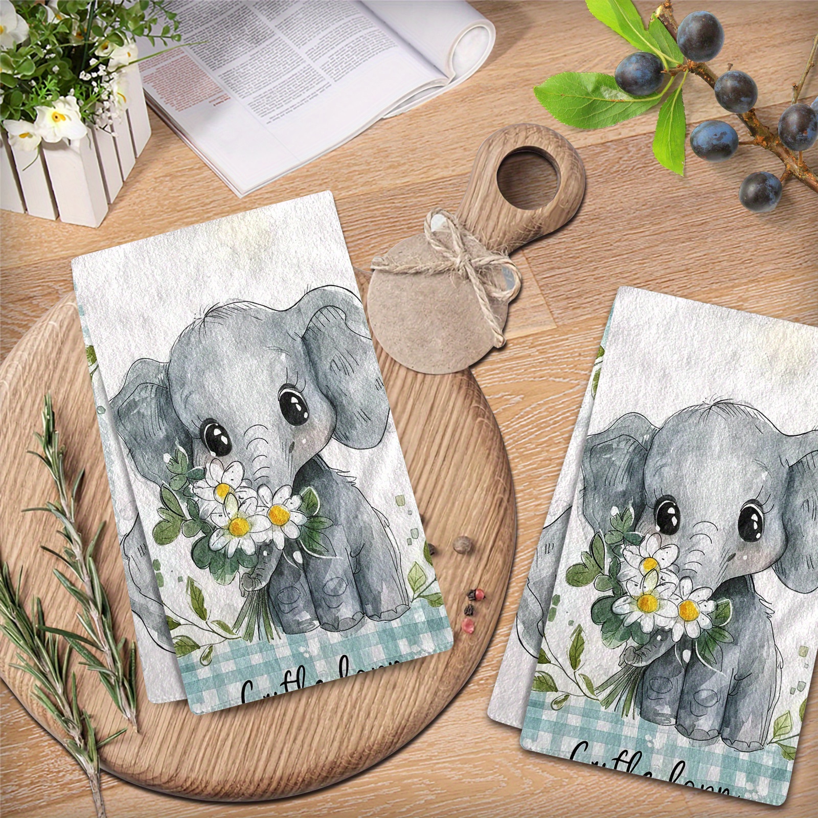 

2pcs Microfiber Kitchen Towels - , Cute - Perfect Housewarming Gift & Use
