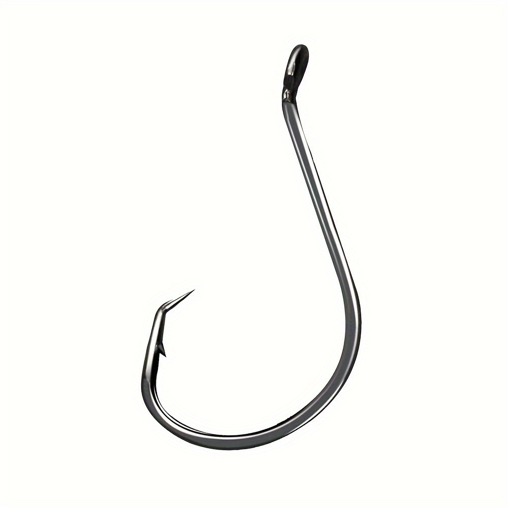 TEMU 50pcs Of Circular Barbed Hooks Designed For Octopus - Durable Offset Hooks Suitable For Catfish And Freshwater Fishing Gear.