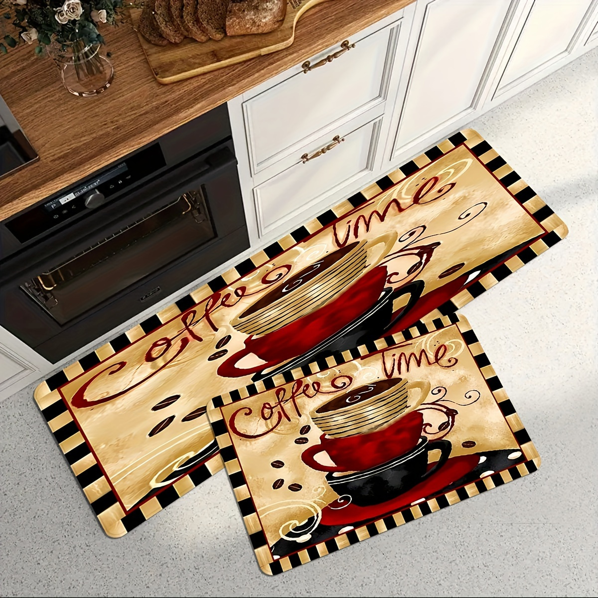 

1pc "" Themed Kitchen Mat | Soft, Non-slip & Oil-resistant With Absorbent, Wear-resistant Features | Ideal For Kitchen, Bathroom, Living Room, Laundry & Entryway Decor, Kitchen Rugs