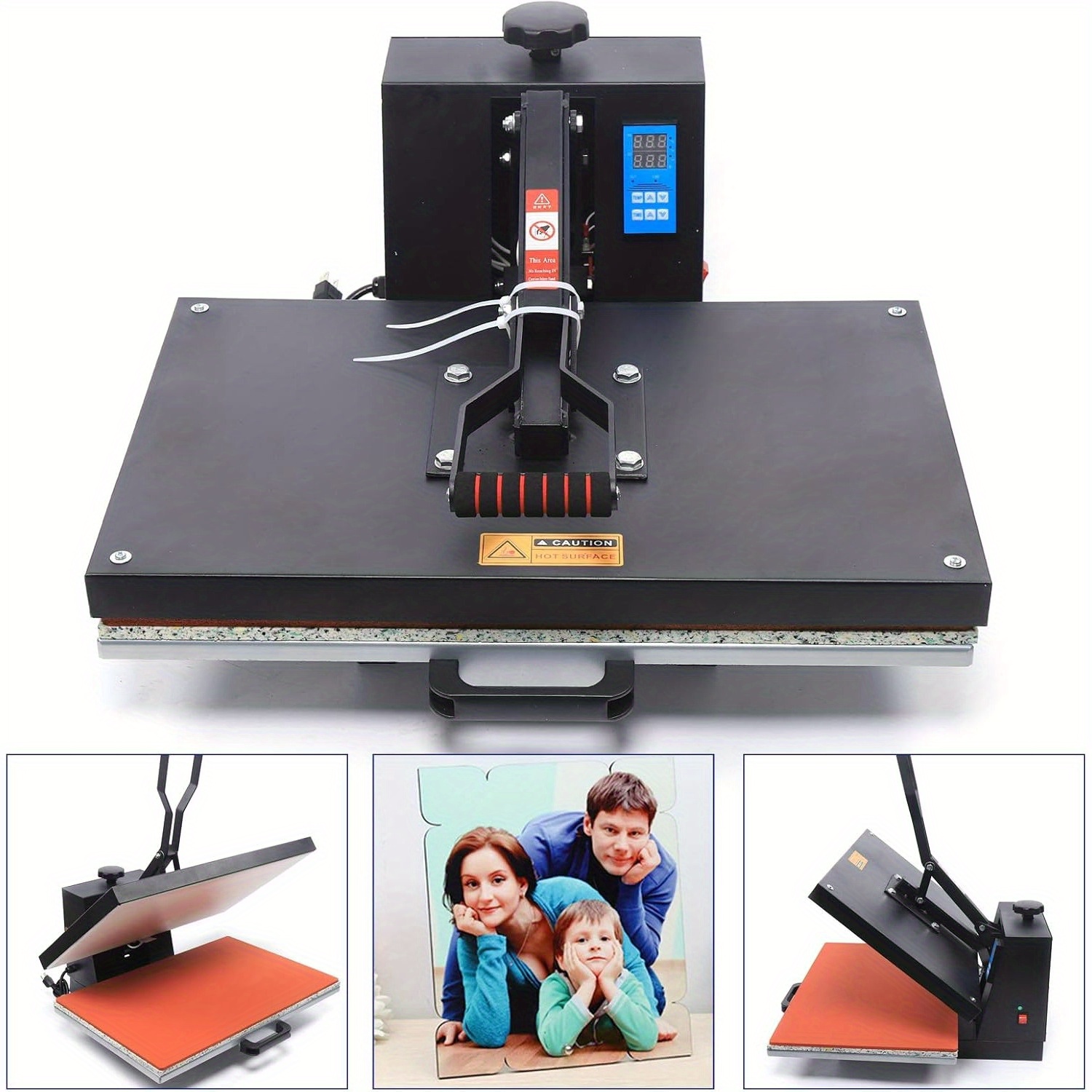 

16"x24" 2800w Digital Clamshell Heat Press Machine With Lcd Display, Horizontal T-shirt Presser Printer, Transfer Machine With Precise Temperature Control, Manual, 110v, Beauty Standard