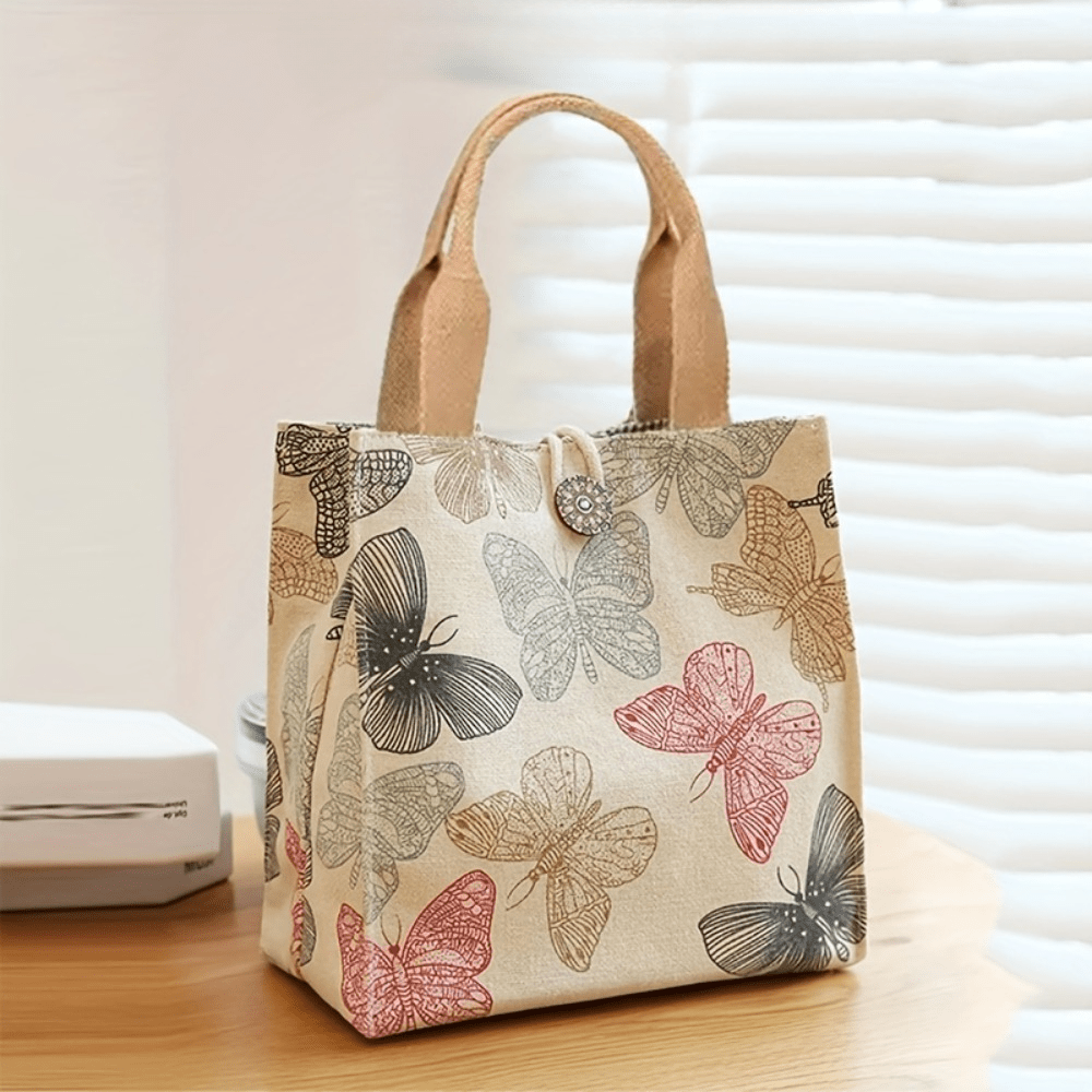 TEMU A Printed Tote Bag, A Portable Lunch And Bento Bag, School, Travel, Picnics, And The Office