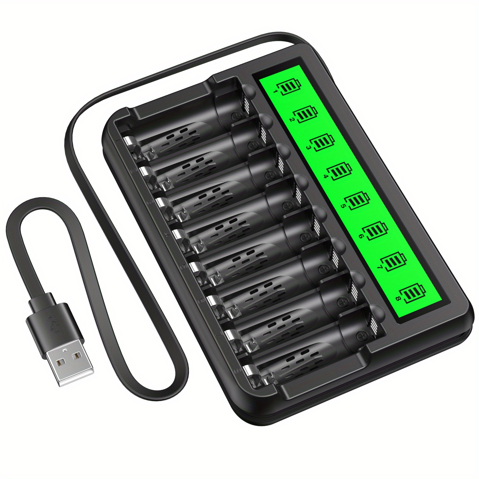 EBL Universel Chargeur Direct de Piles Rechargeables AA, AAA et 9V