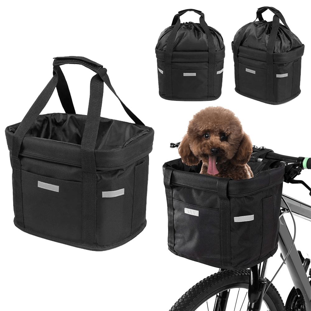 

1pc Detachable Handlebar Basket, Polyester Front Bag For Mountain Bikes, , Shopping Tote, And Commuting