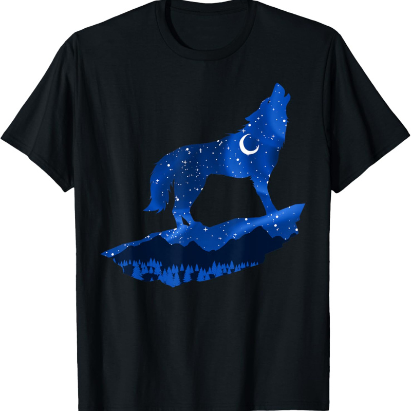 

Wolf Starry Sky Moon Wolves Mountain Wildlife Pack Hunter T-shirt