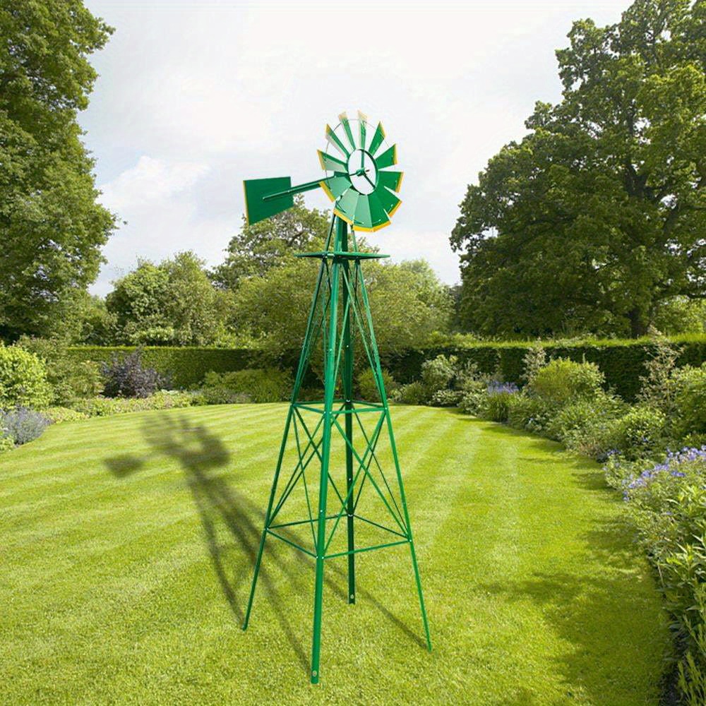 

8ft Tall Windmill Ornamental Wind Wheel Weather Vane