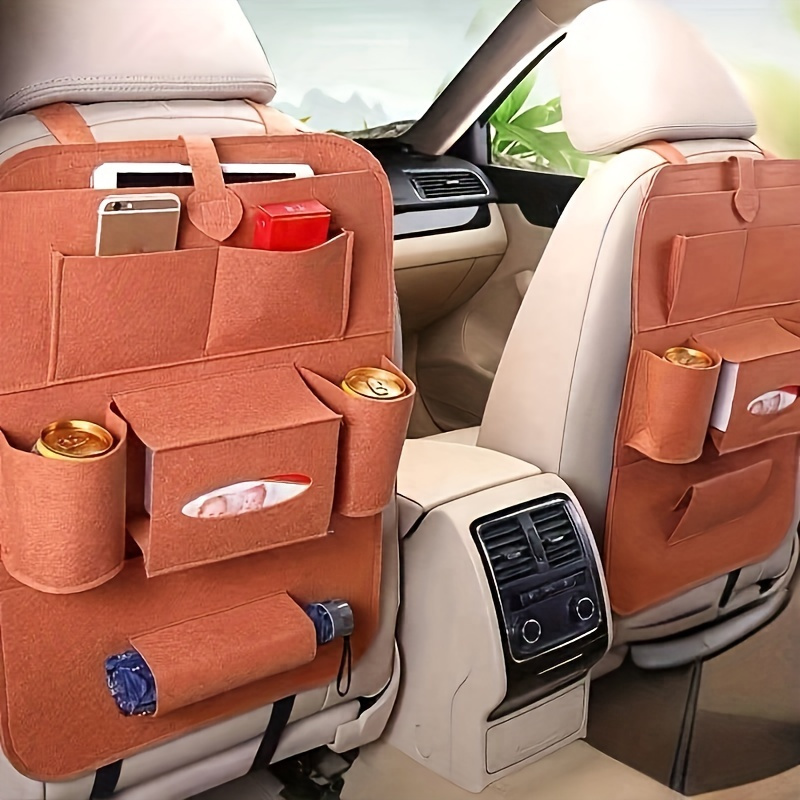 

Versatile Felt Car Seat Organizer - Multi-pocket Storage Bag For Vehicle Interior Accessories