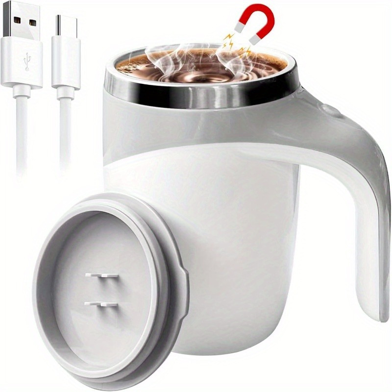 

Electric Magnetic Stirring Coffee Mug, 380ml Stainless Steel Electric Mixing Mug, Automatic Funny Self Mixing Cup, Stainless Steel Travel Cup For Chocolate, Milk, Tea, Office, Home, Kitchen