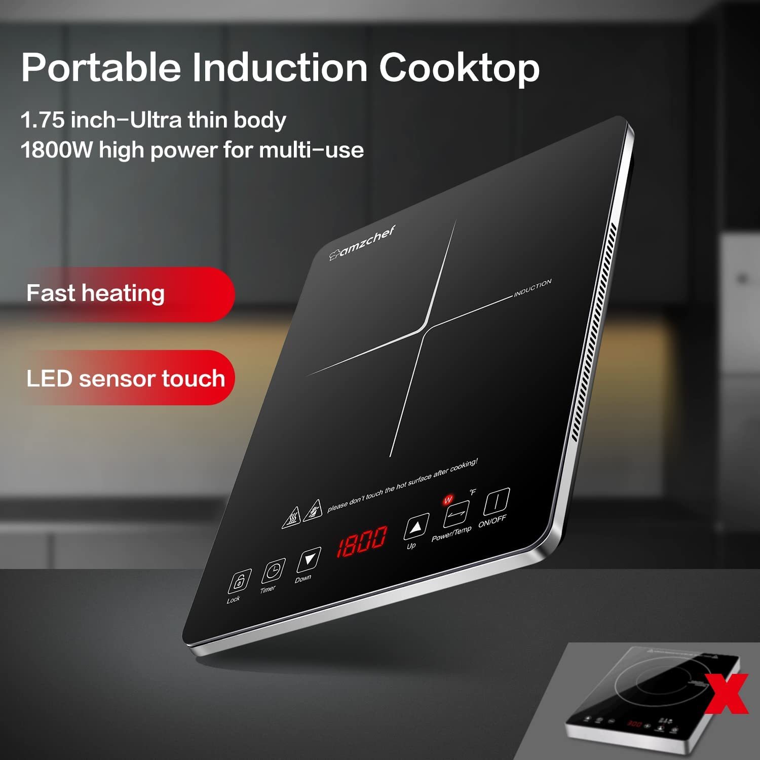 

Amzchef Portable Induction Cooktop 1800w