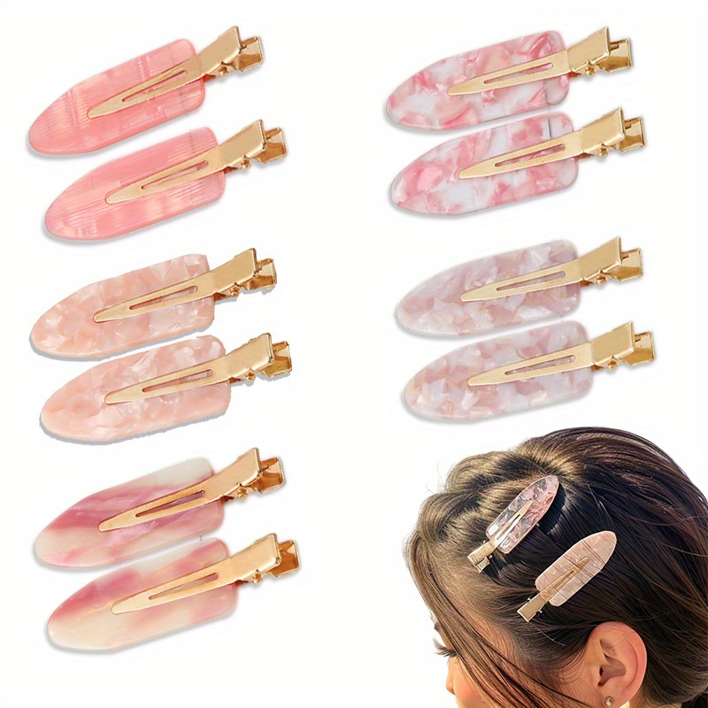 

10pcs No Bend Hair Clips For Women, Acrylic Acetic Acid Styling Pins, Seamless No Crease Small Barrettes, Back To School Hair Accessories