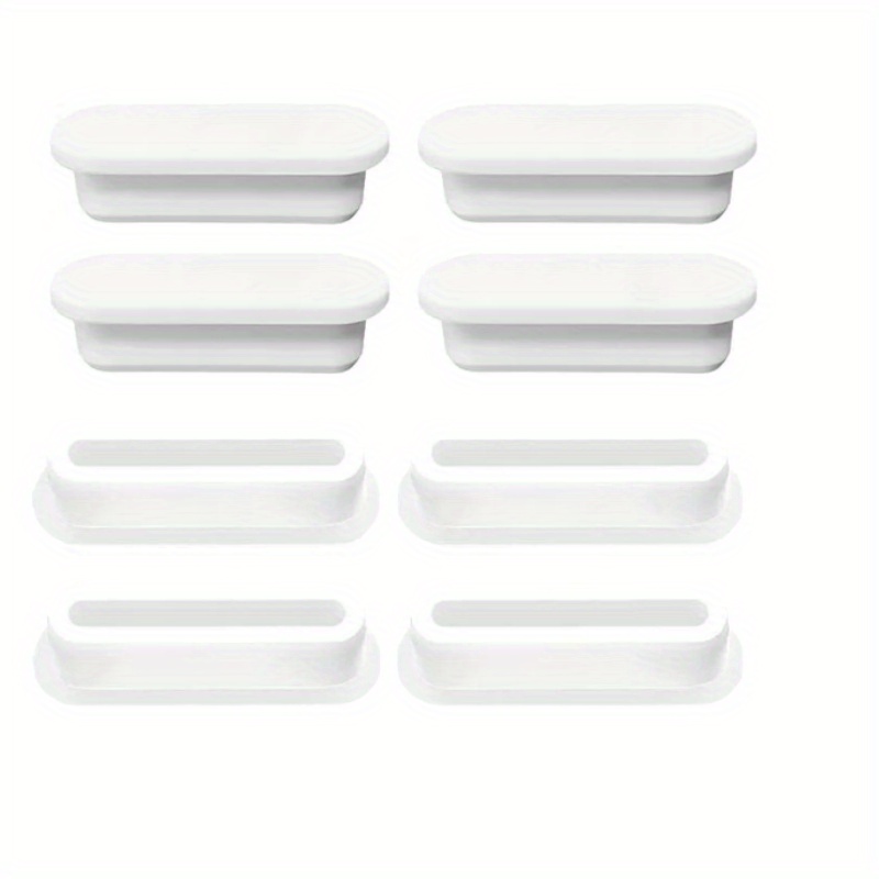 

4/6/8 Pcs Oval Bathroom Rubber Sink Overflow Caps - Basin Trim Rubber Material, White, Reusable, For Washbasin & Bathtub Drain