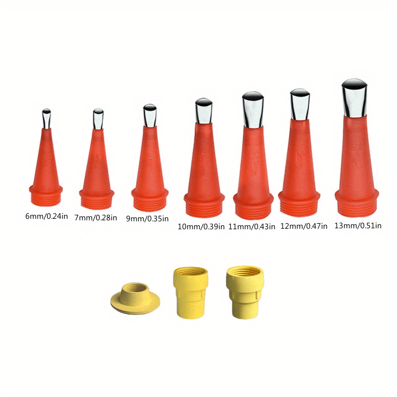 TEMU Lot de 7 applicateurs de bec de calfeutrage en acier inoxydable avec 3 finisseurs de calfeutrage à base, outil de finition de mastic pour joints
