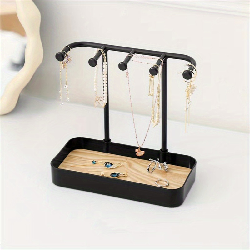 TEMU 1pc Jewelry Display Rack, Easy Jewelry Organizer Display Stand, Desktop Storage Rack For Necklaces, Earrings, Bracelets, Small Pendants,