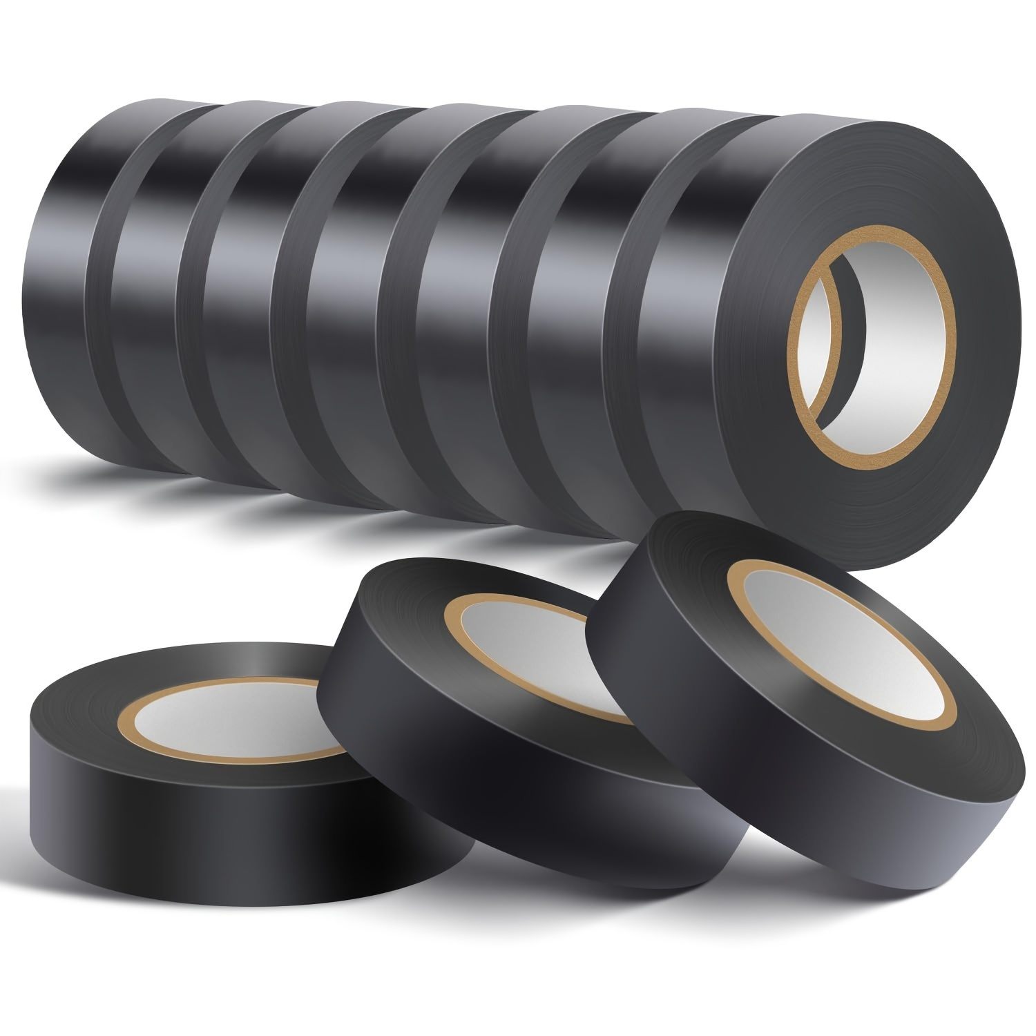 

3-pack Black Pvc Electrical Tape, Industrial Grade With Strong Rubber-based Adhesive, Ideal For Electrical And Wiring Needs, High Temperature Resistant, Flame Retardant