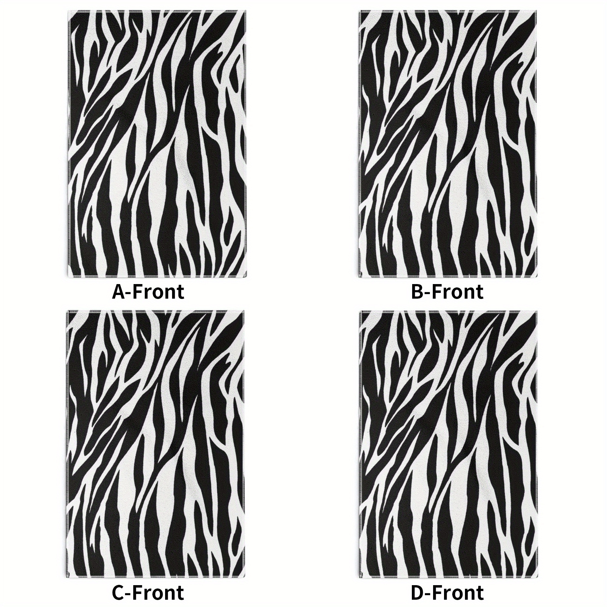 

Ultra-soft Zebra Print Face Towels - 4pcs Set, Skin-friendly & Absorbent, Perfect For Home Use, Machine Washable