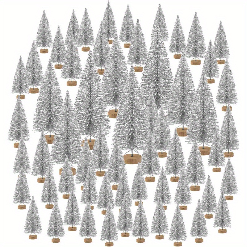 

10pcs Miniature Silvery Christmas - Decorations For , Models, And Centerpieces - For A Magical