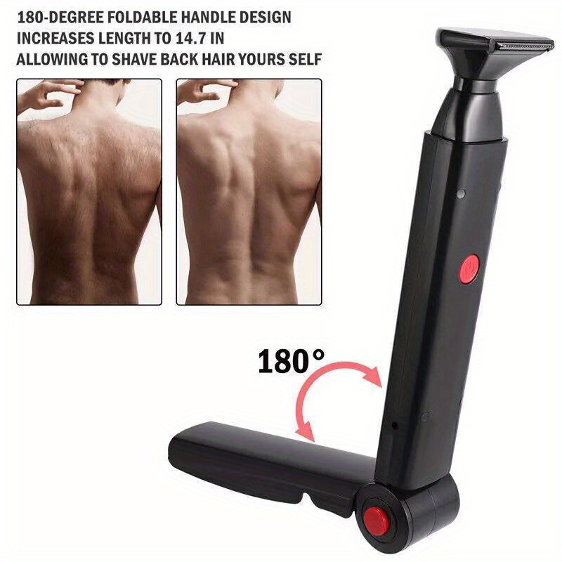 180 foldable electric back shaver for men long handle body hair removal   Product details 0