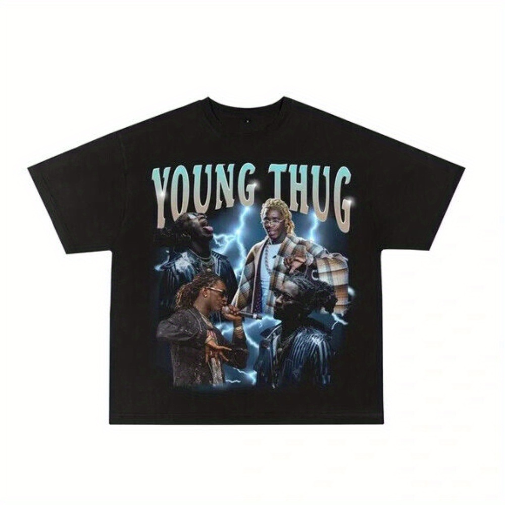 

Payeah Vintage 90's Thugger Black Crewneck Print T Shirt