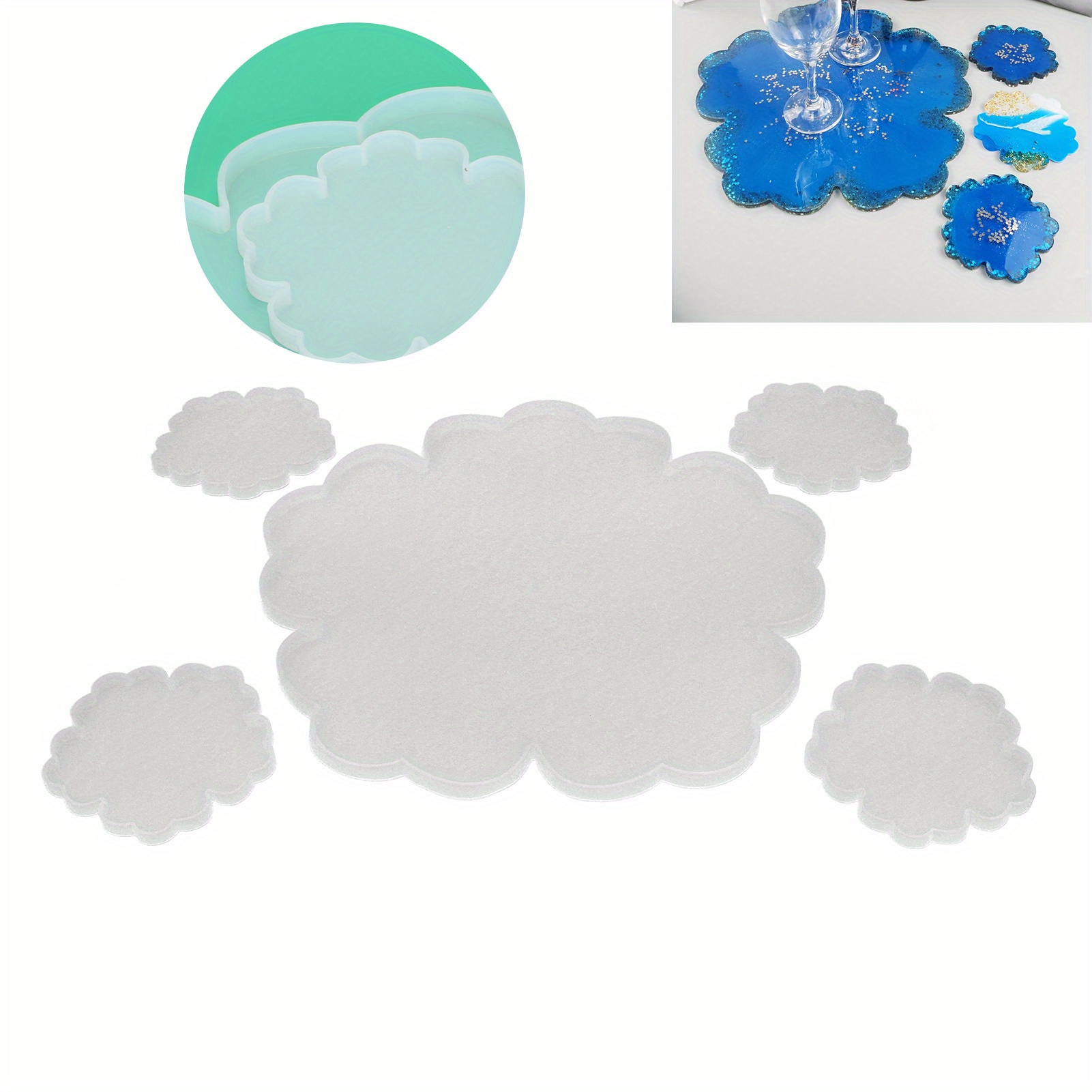 

Flower Coaster Resin Molds Pieces Coaster Silicone Resin Molds Set For Home Decoration