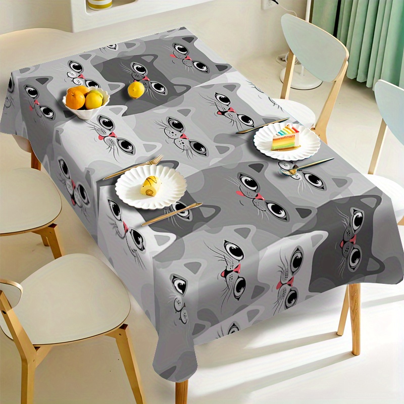 

Chic Print Tablecloth - Easy , Dining & Parties, Fits Square, Round & Rectangular Tables, Polyester, Anti-scald & Dustproof Cover