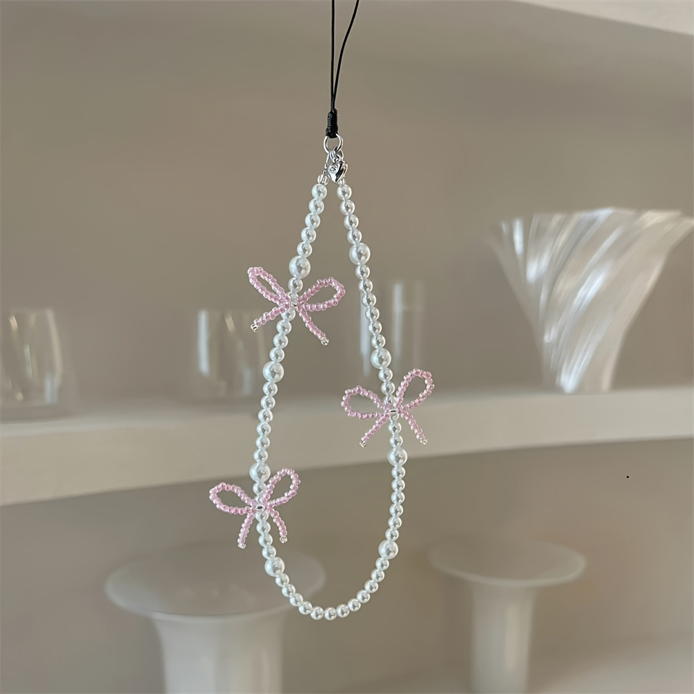 Handy-Anhänger Mit Kaninchen Perlen - Süße Handykette Im Y2K Style