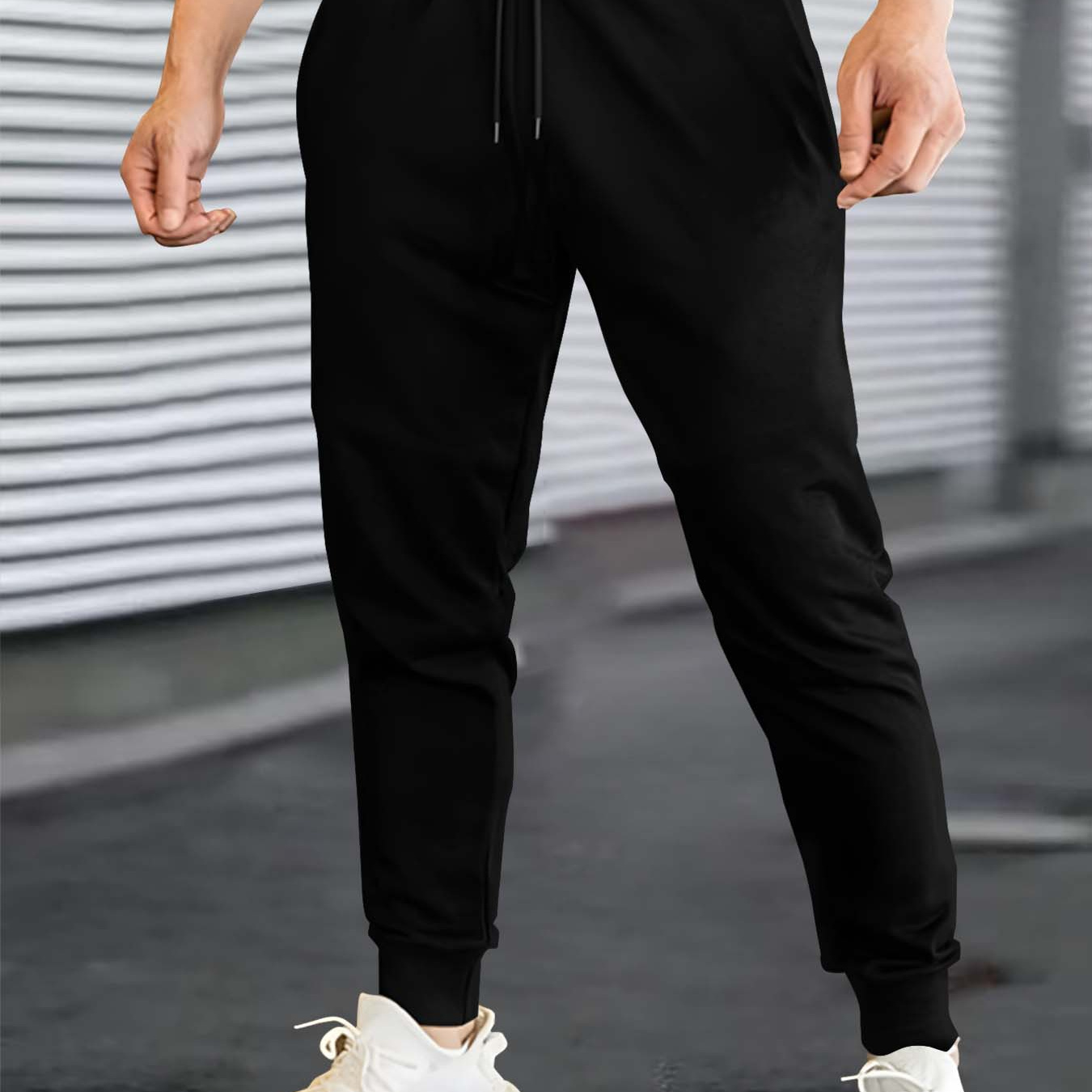 

Men's Drawstring Joggers With Pockets - Casual & Stylish Printed Sweatpants, Stretch Fabric, Machine Washable, Spring/fall Outdoor Activities