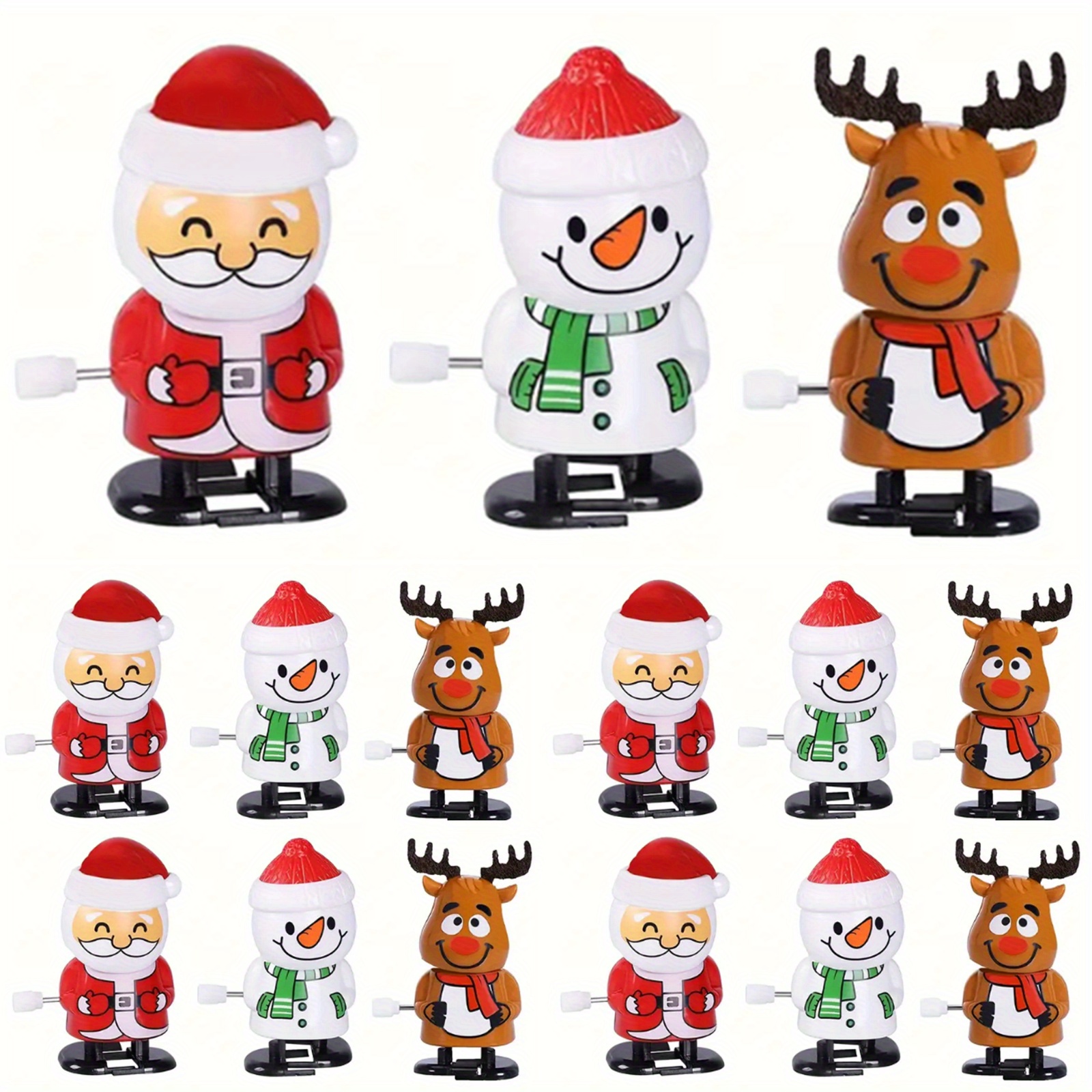 

15pcs Top Chain Jumping Toy Christmas Small Gift Santa Claus Christmas Toys Novelty Toys