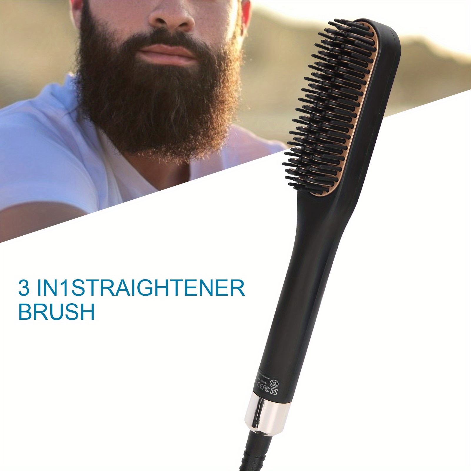 

For Men- Original Heated Beard Brush Kit, Ptc Heating Hair Comb And For Short To Medium Beards- Costume Accessories And Grooming Gifts For Men