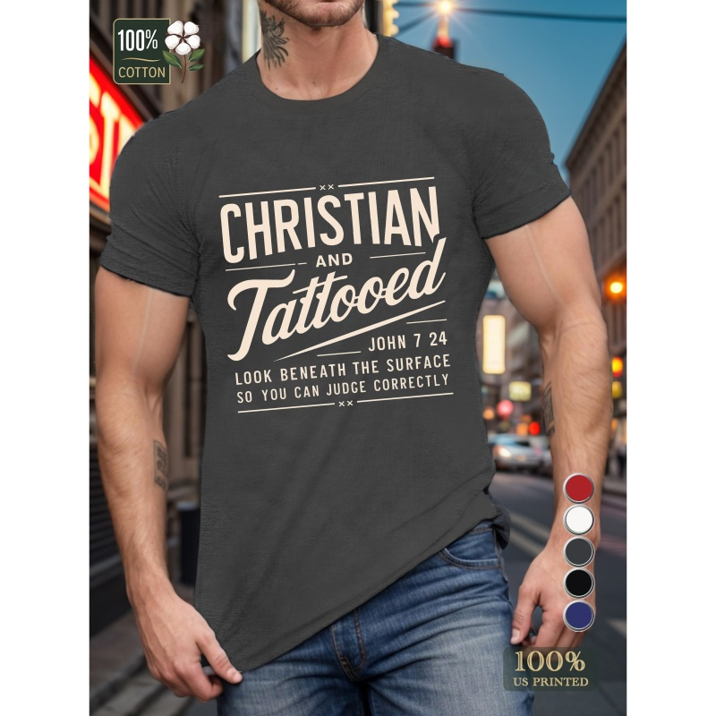 

Christian And Tattooed Design Pure Cotton Men's Tshirt Comfort Fit