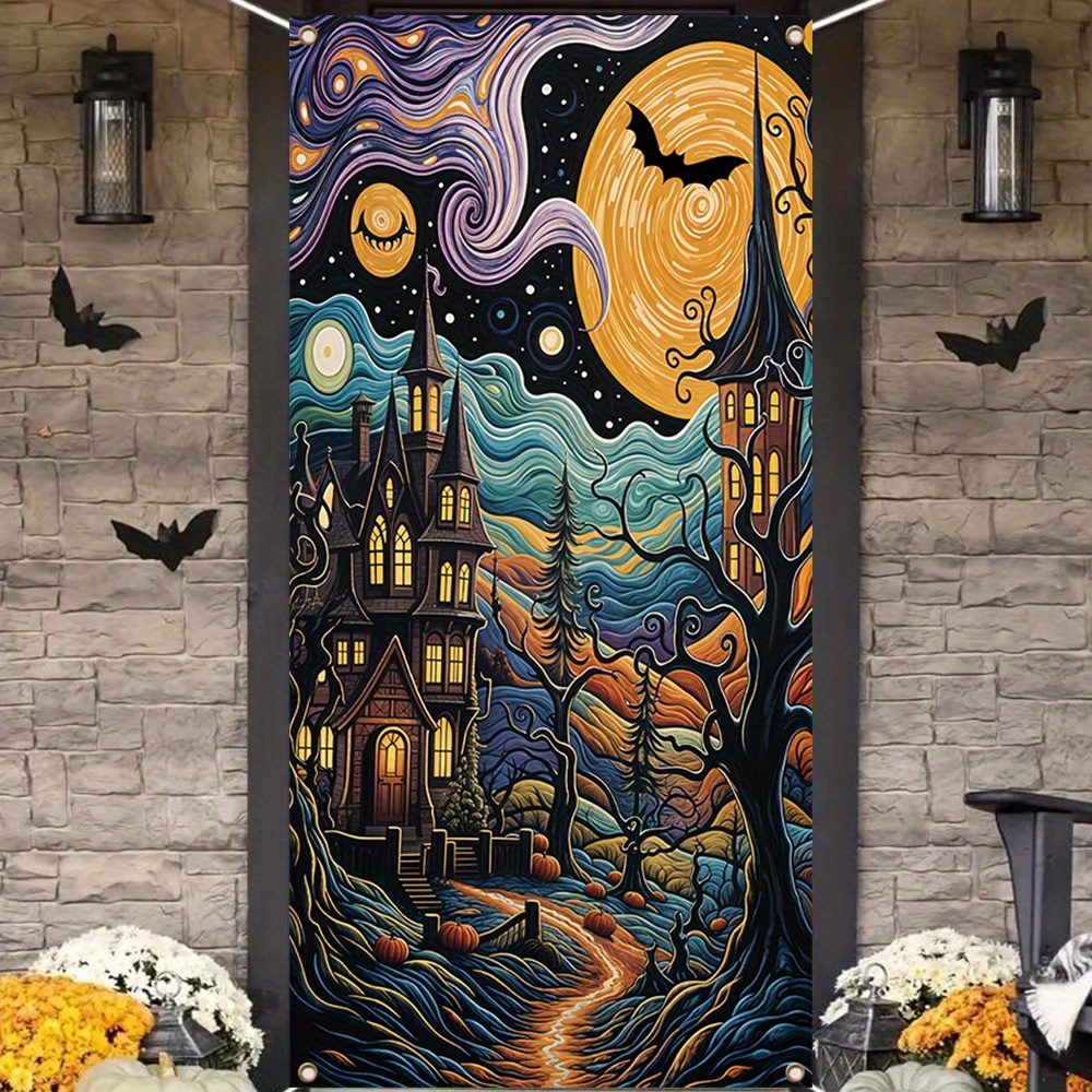 

Fantasy Night Large Door Cover Banner – Durable Polyester Fabric, No Electricity Required, Ideal For Entryway And Room Decoration, Perfect For Home Parties, Spooky Celebrations, And Carnival Themes