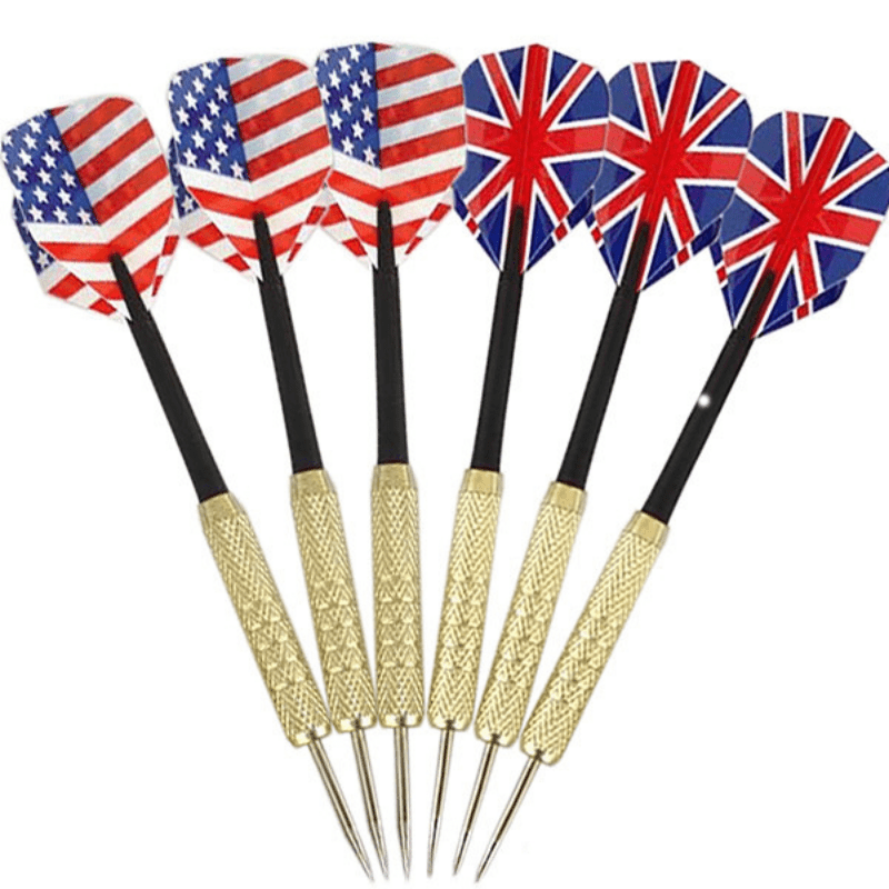 Image of 6 Professional Flying Rolled Iron Copper Plated Darts, Needle Pointed Darts, Outdoor Sports And Indoor Entertainment Game Additions, Suitable For Practice And Bar Games, Suitable 14 And Above