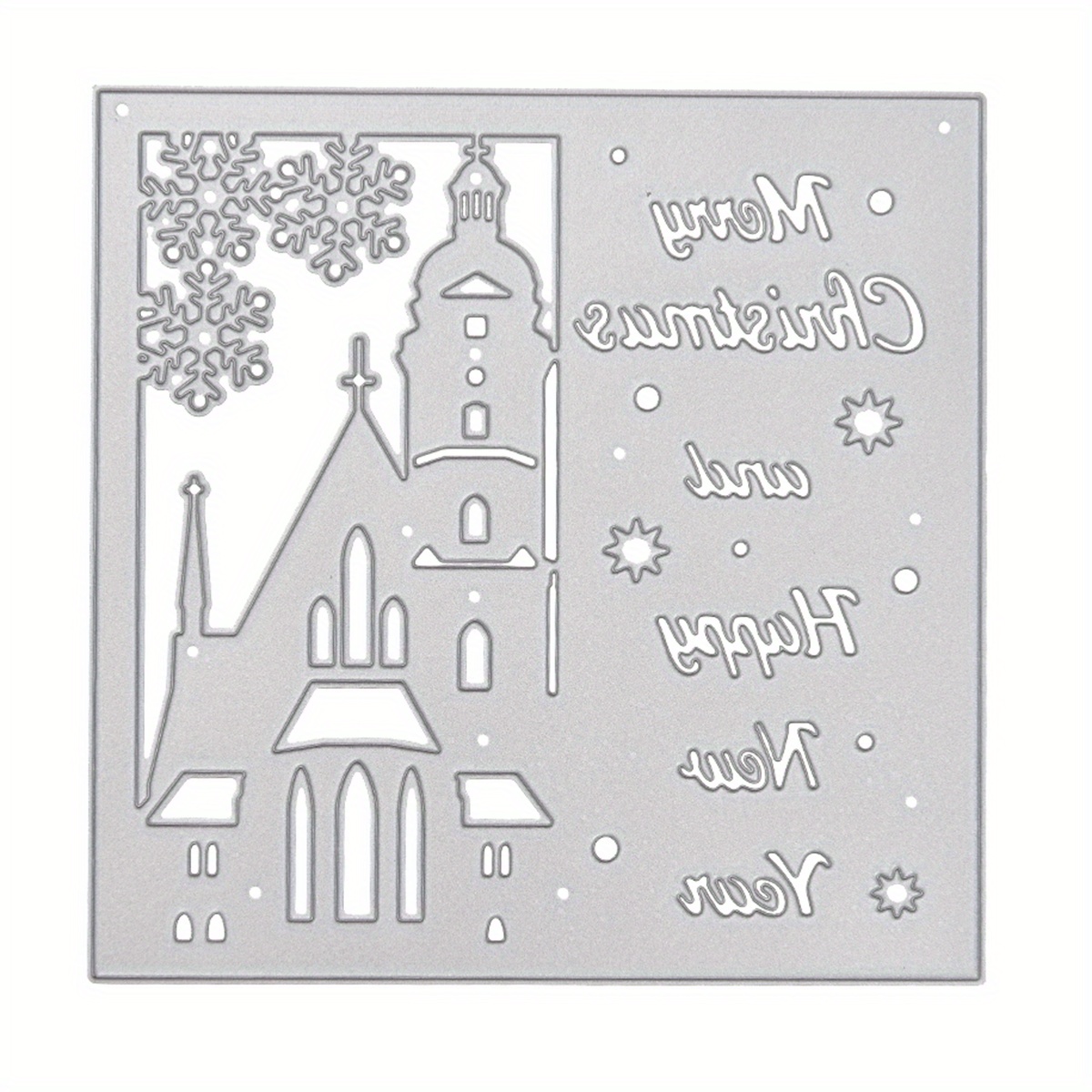Image of 1pc Merry Christmas Metal Die Cuts, Happy New Year Cutting Dies For Card Making Scrapbooking Album Embossed Paper Craft Diy Template