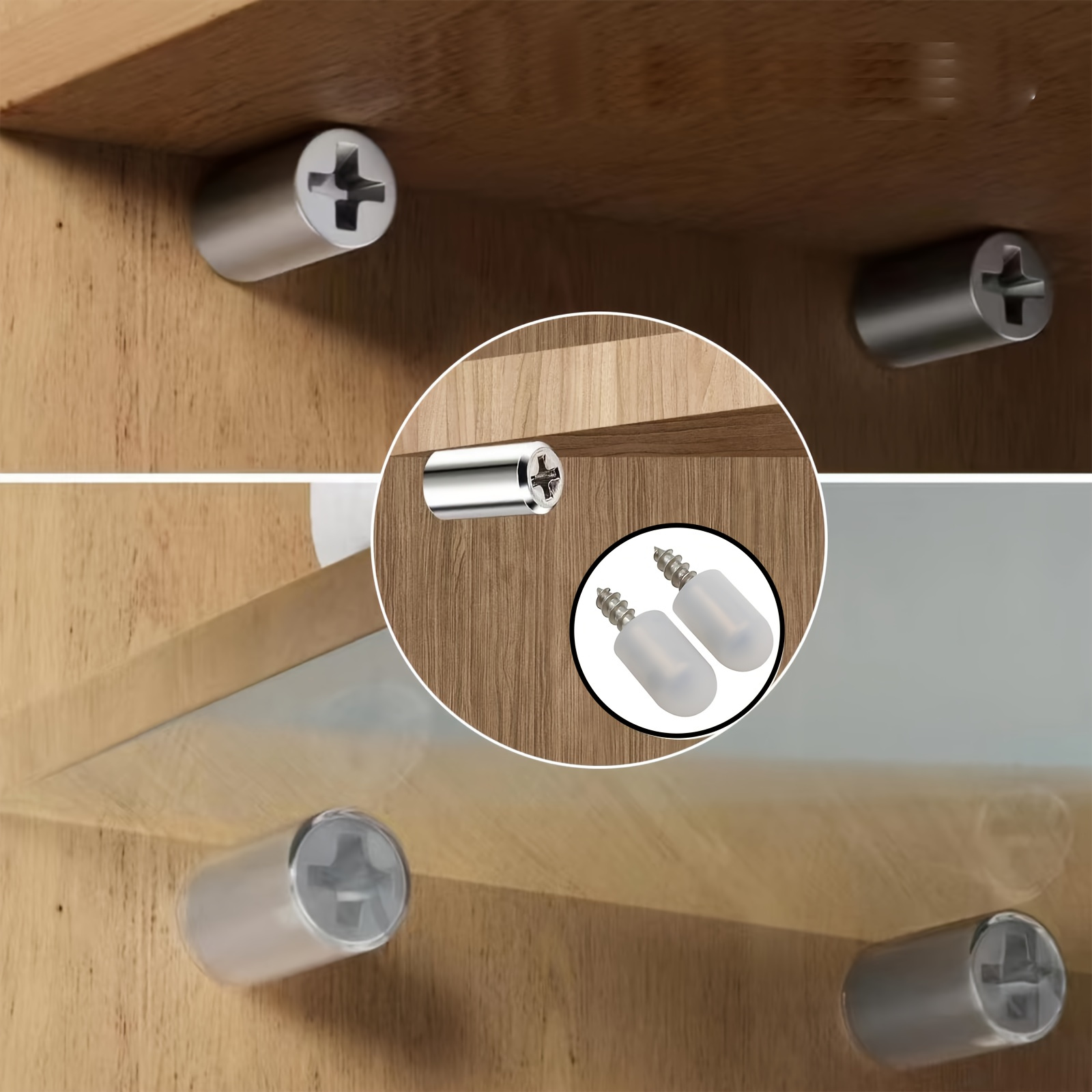 40 shelf support pegs with anti slip sleeves self tapping screws for cabinet partition laminated plate brackets furniture glass bracket integrated screw set details 0
