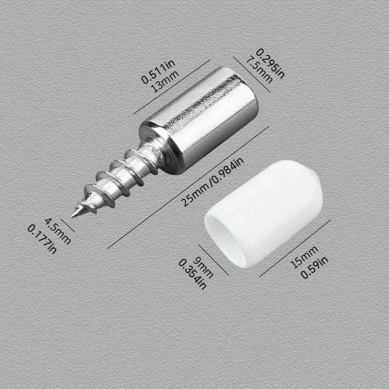 40 shelf support pegs with anti slip sleeves self tapping screws for cabinet partition laminated plate brackets furniture glass bracket integrated screw set details 2