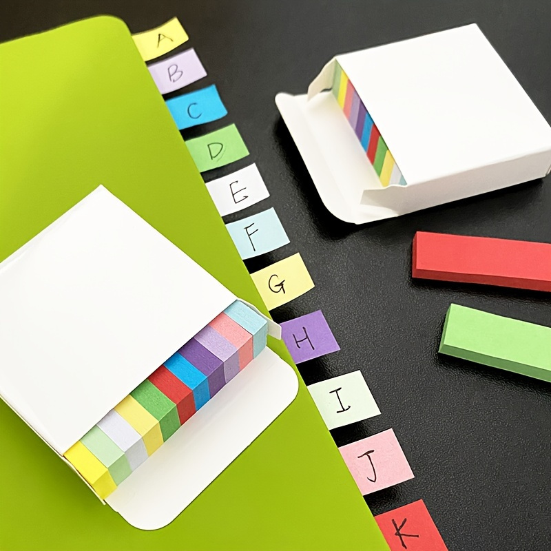 

11 Colors Self-stick Notes Set, Oblong Shaped Easy Tear Mini Sticky Note Pads For Office, School, And Organizing, 1 Box (multicolor)