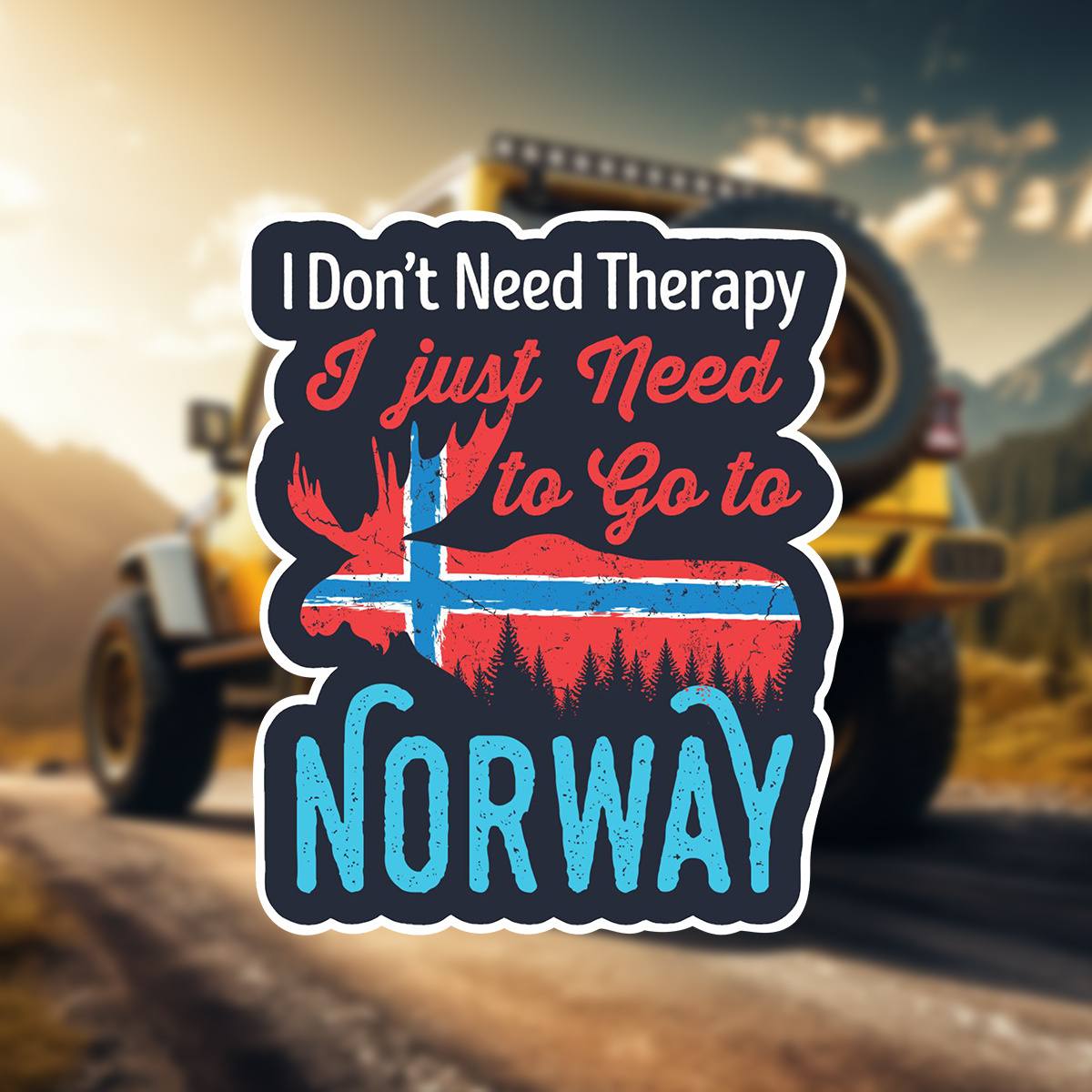 

Norway Vinyl Decal - Durable Waterproof Sticker For Cars, Laptops, Suitcases, Guitars, Motorcycles, Toolboxes, Windows And More - Norwegian Flag And Forest Design, 15cm X 14.7cm