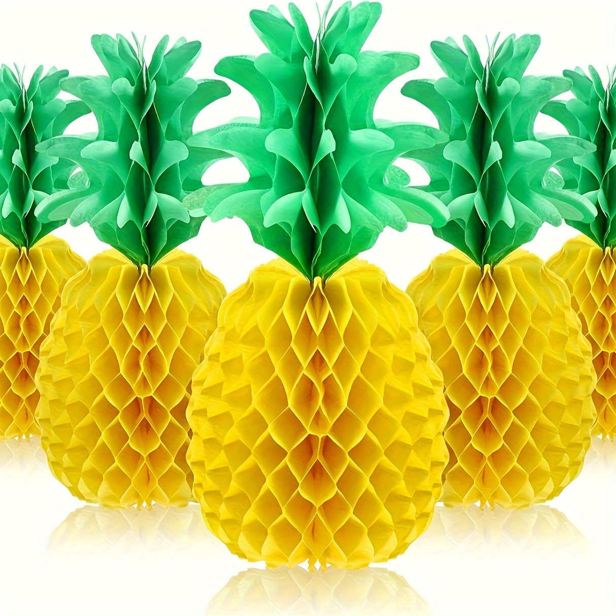 

10pcs Décorations en Ananas - Feuilles Vibrantes & Ananas Jaune en de Soie à Suspendre pour Fêtes de Plage d'Été, Événements à Thème Tropical, Décorations de Fête Hawaïenne