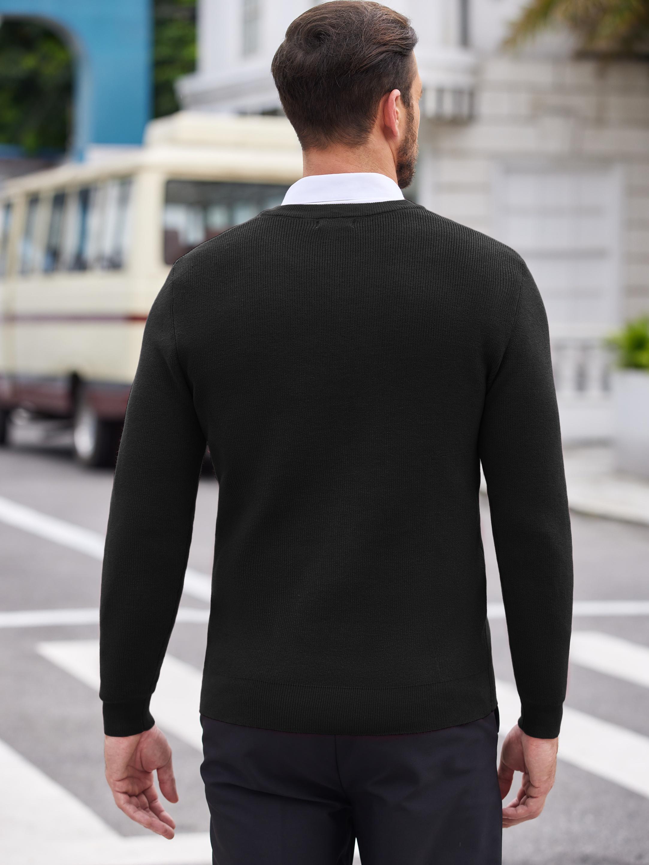 black sweater dress men Everyday Quarter-Zip Sweater for Tall Men in Black M / Extra Tall / Black main image 1