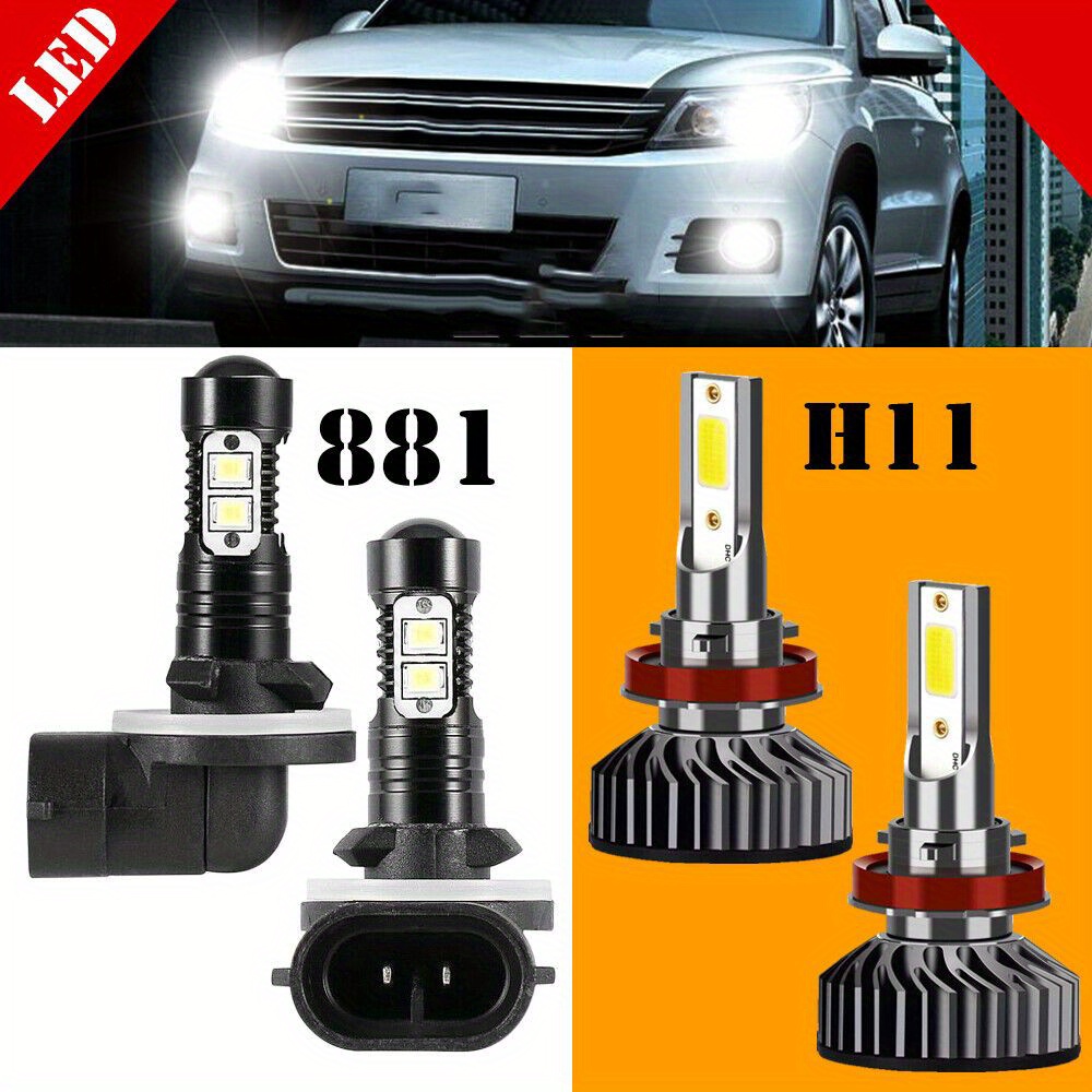 

Led Headlight Bulbs H11 881 2011-2016 / Low +fog Bulbs 60w 6000k 24000lm, Of 4