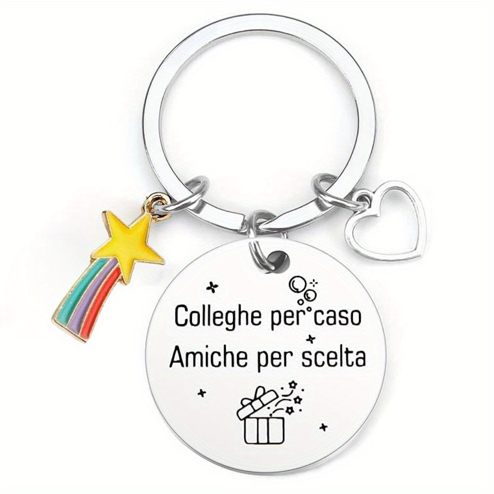 

Oil Drip Meteor Love Italian Colleghe Stainless Steel Keychain For Friends And Colleagues Keychain Ring