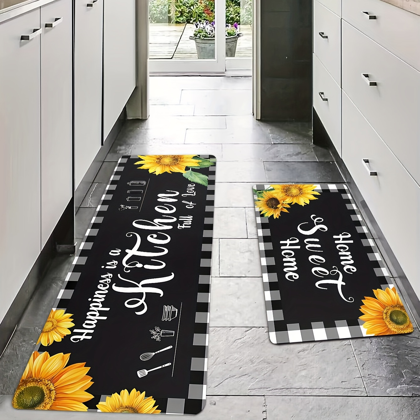 

1pc Sunflower Kitchen Rug, Kitchen Mats - Absorbent, Non-slip, And Anti-fouling, Farmhouse, Entryway, Indoor, Room Decoration, Kitchen, Dining Room, Small Office/ Home Office, Sink, Laundry Room