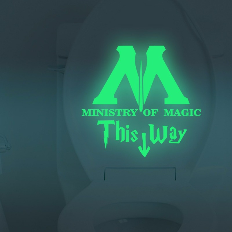 

Glowing Of Magic Sticker: This Way - Bathroom Decoration For Toilet (28cm X 11.02in)