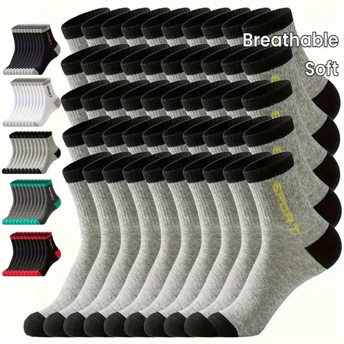 50pairs socks for men soft breathable moisture wicking everyday for outdoor activities sports hiking and casual wear