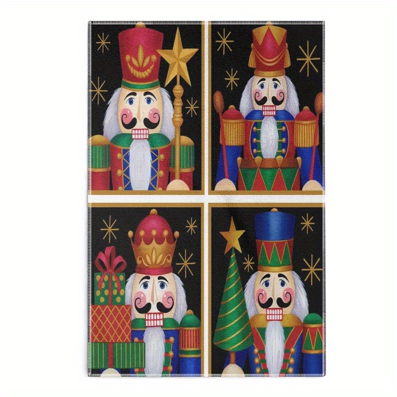 

Contemporary Nutcracker Kitchen Towels Set - 100% Polyester Blend, Super Soft, Machine Washable, Oblong Woven Towels For Christmas, Space Theme, 18x26 Inches - Multipack