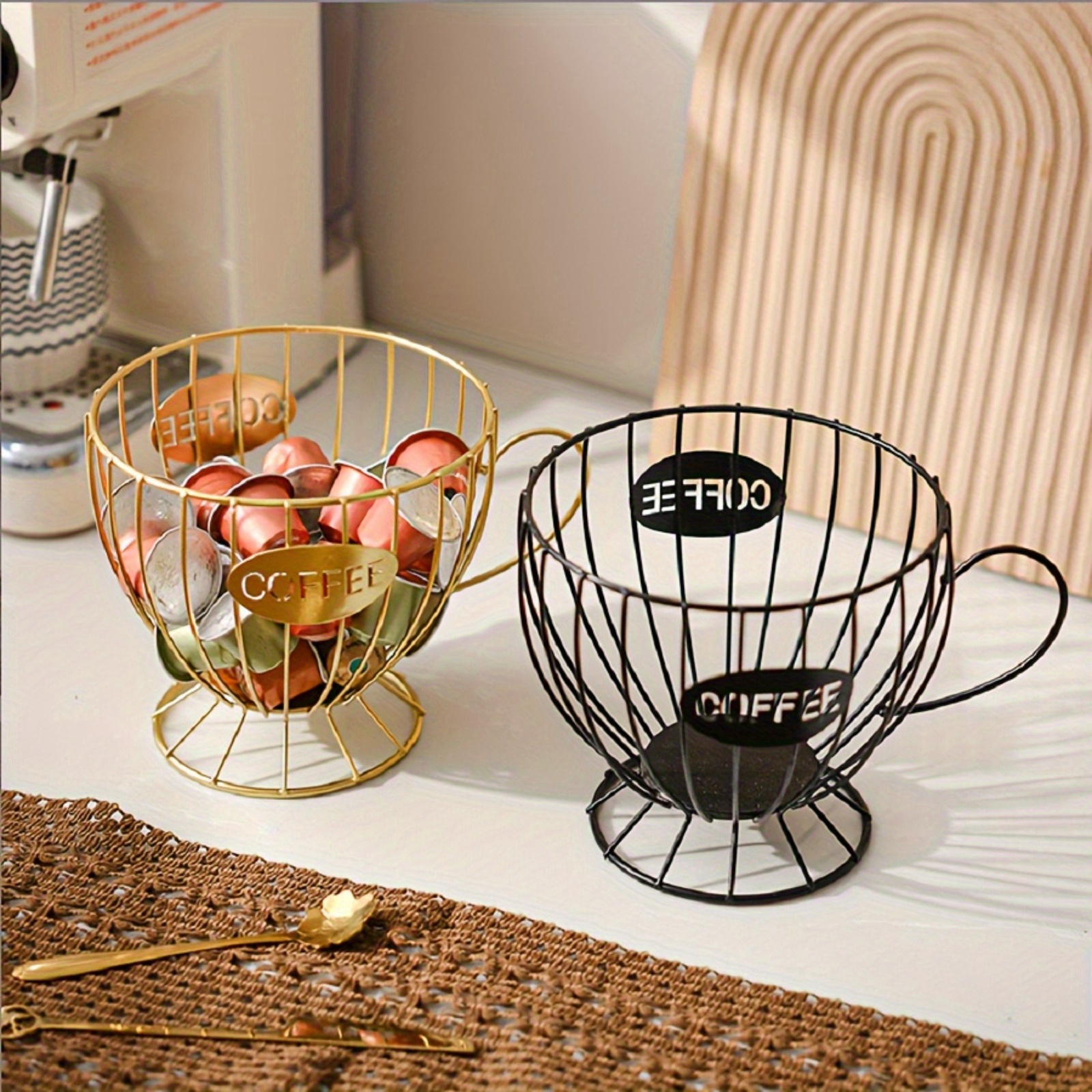 

[customer ] Chic Pod & Snack Storage Rack - Home, Office, Or Coffee Shop Decor