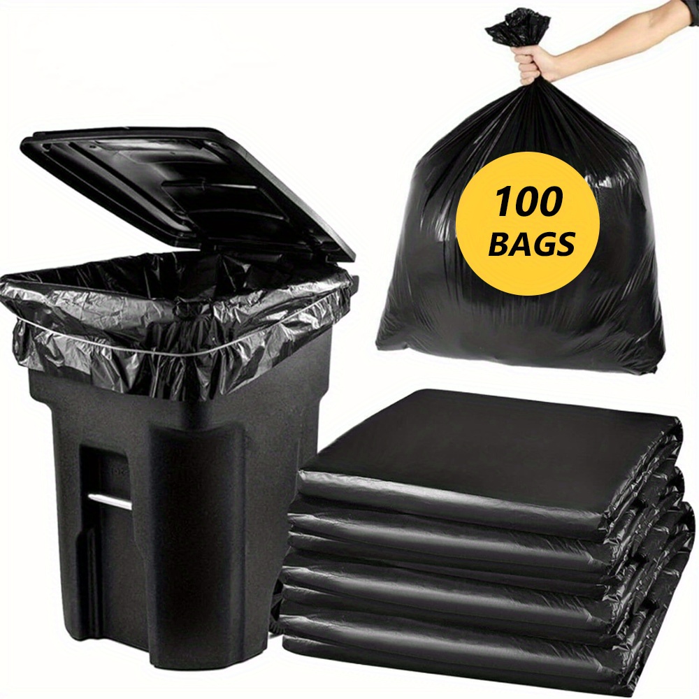 100 200pcs heavy duty black trash bags extra thick 55 Temu