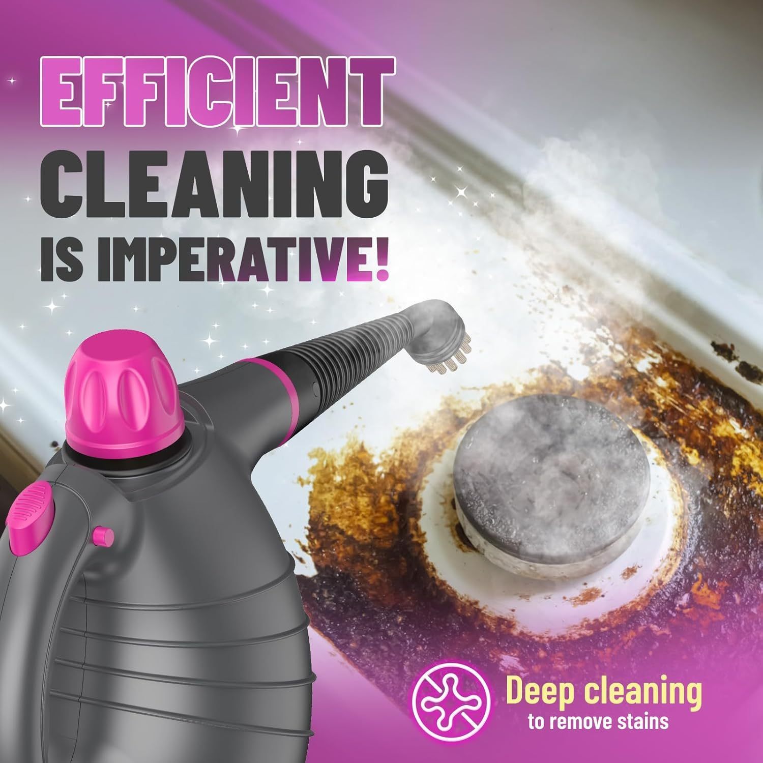 

Chemical-free Handheld Steamer With Pressurized Technology For Deep Multi-surface Cleaning – Your Essential