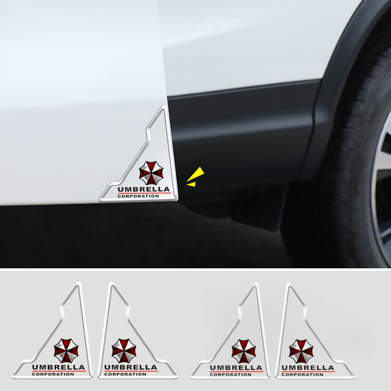 

4pcs Umbrella Door Guards - Pvc Anti-collision & Protection Stickers For Car Exterior